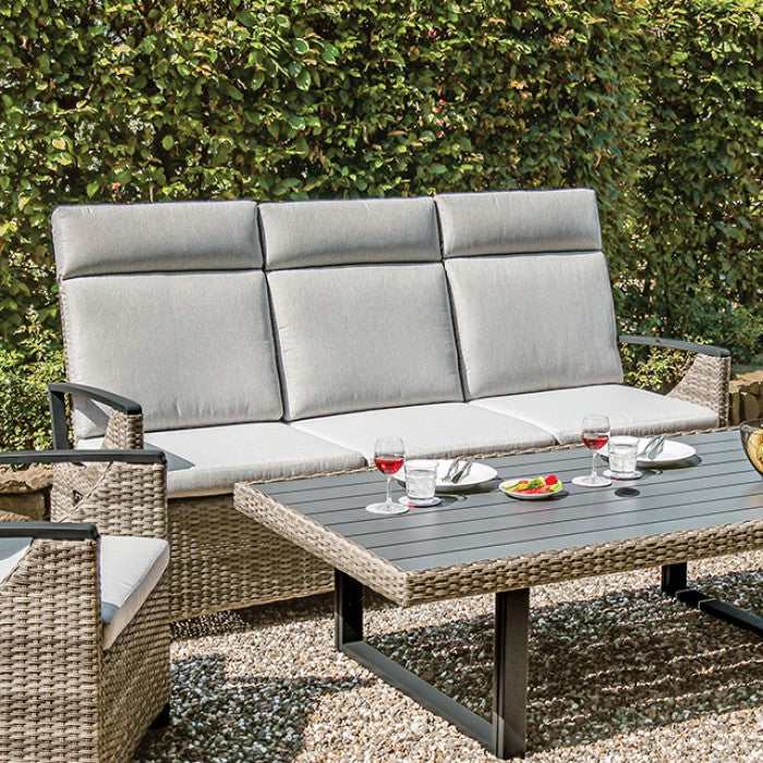 Antigua Gun Metal & Brown/Gray Outdoor Sofa - Image 2