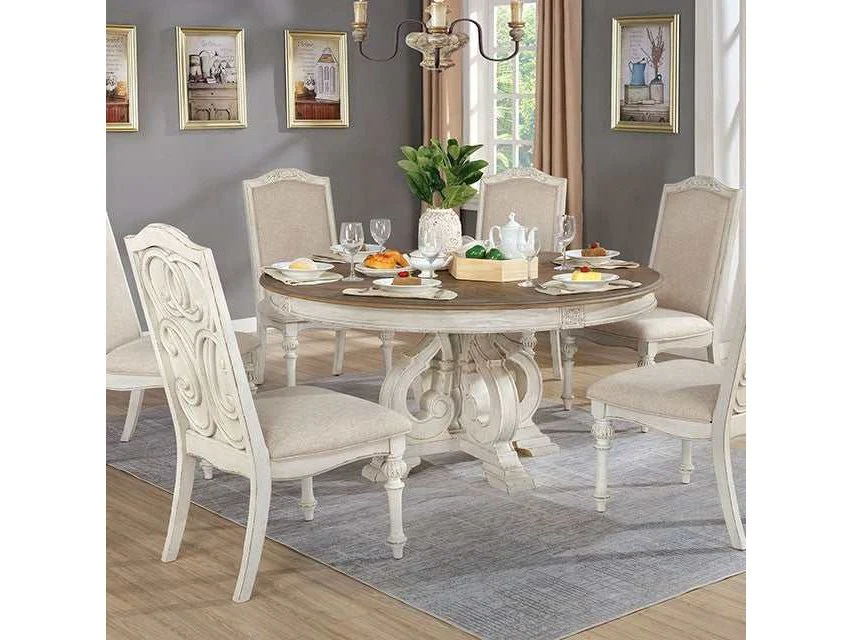 Arcadia Antique White/Ivory Round Table - Image 3