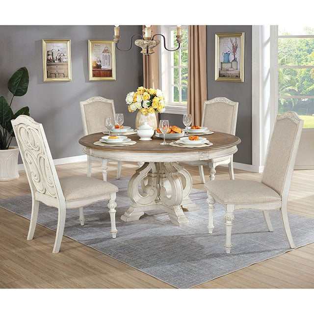 Arcadia Antique White/Ivory Round Table - Image 4