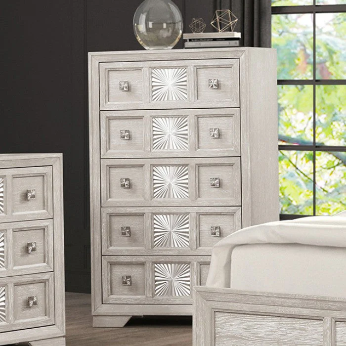 Argenthart Light Gray Queen 5 Piece Bedroom Set w/Chest - Image 4