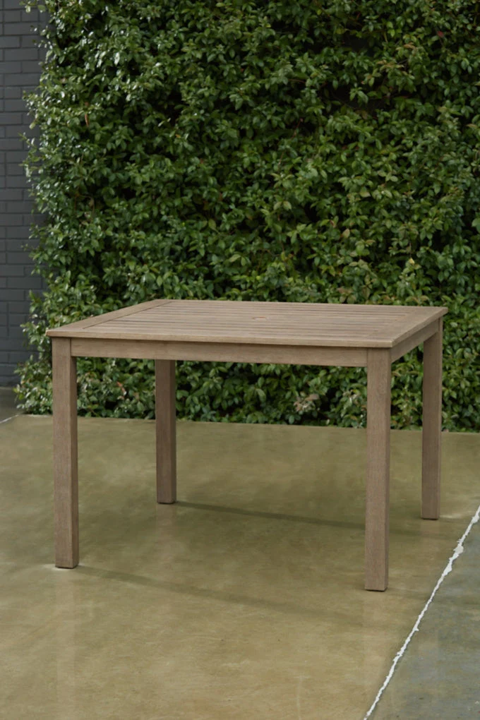 Aria Plains Square Dining Table with Umbrella Option - Image 2