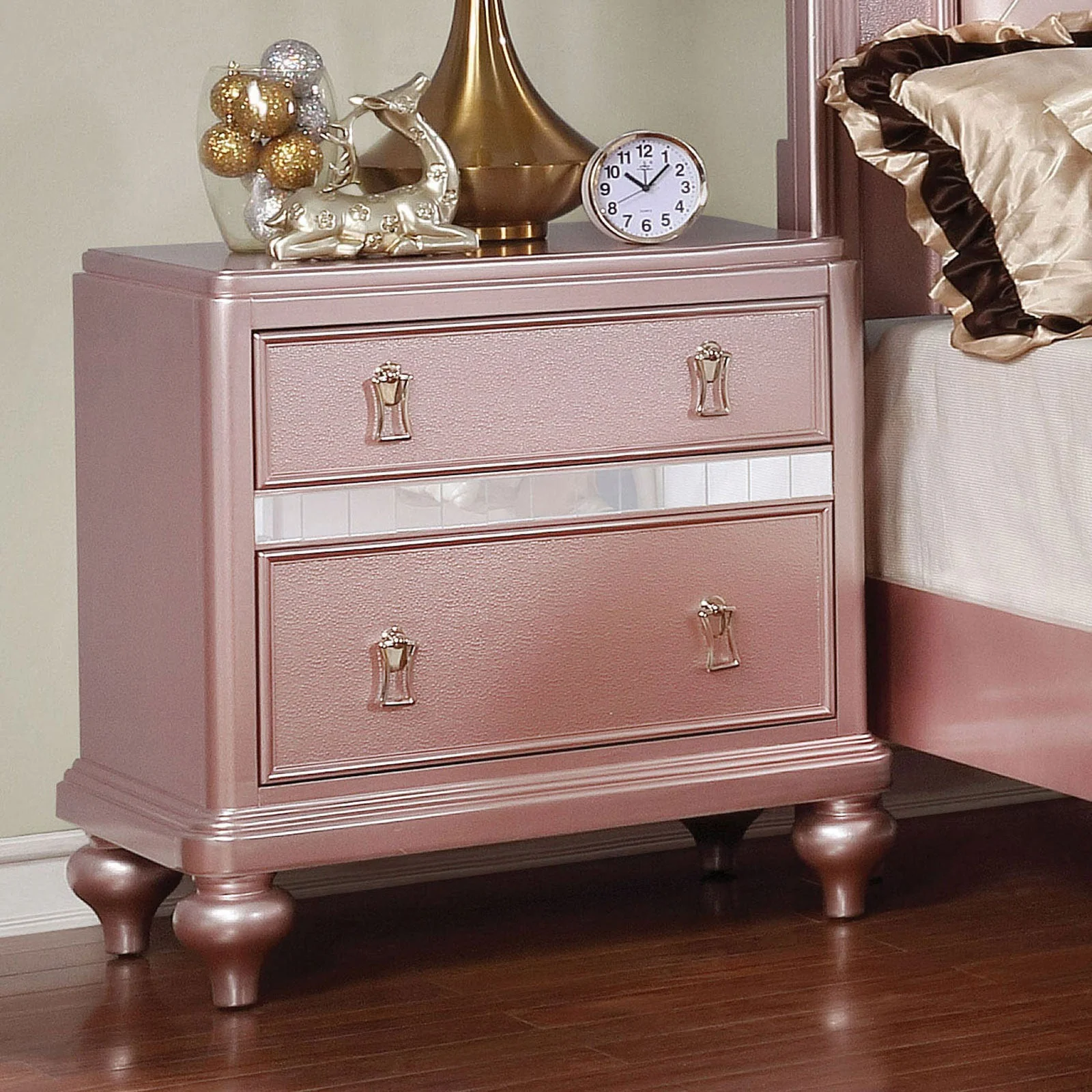 Ariston Rose Gold 4 Pc. Twin Bedroom Set - Image 6