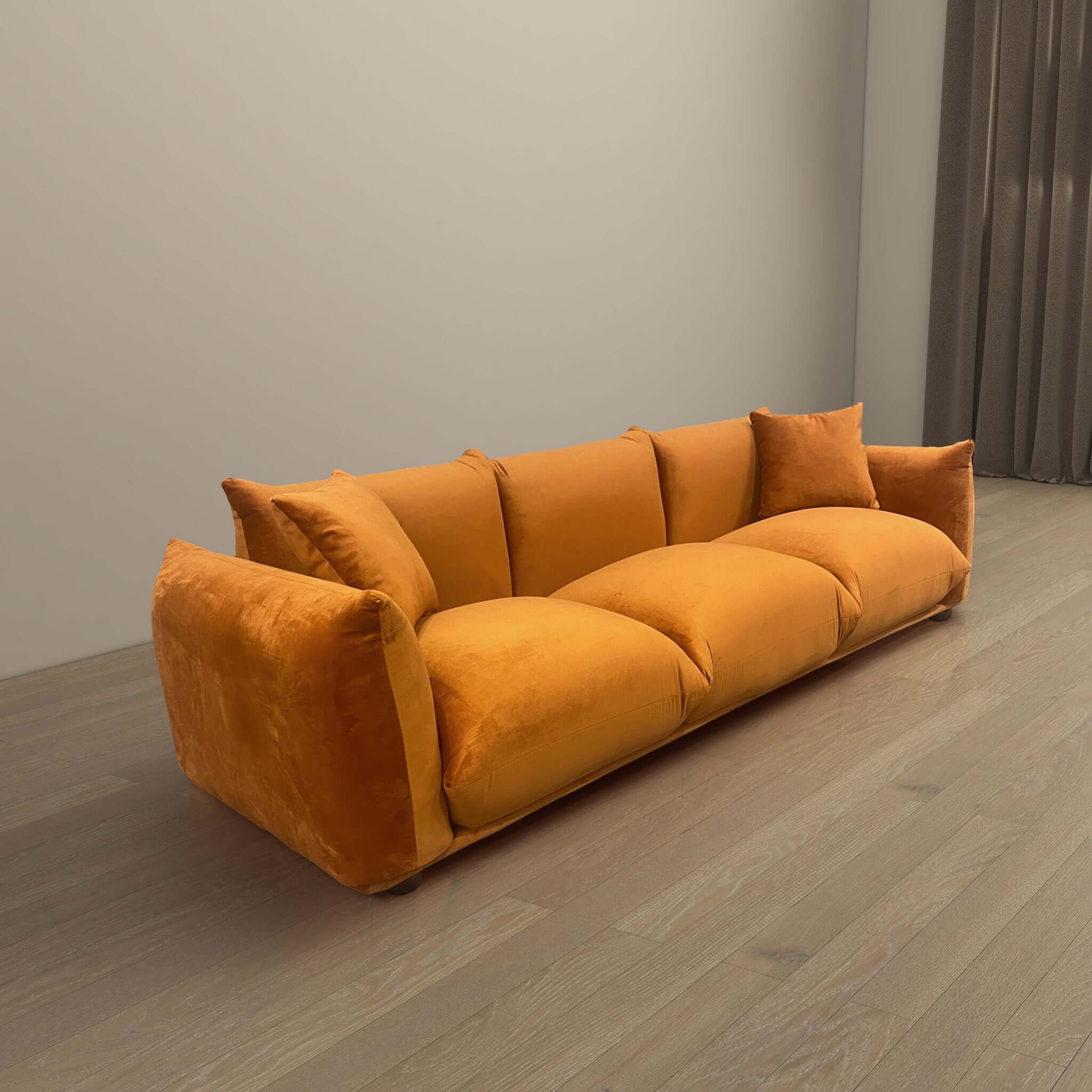 Arlo Burnt Orange Velvet Sofa - Image 3
