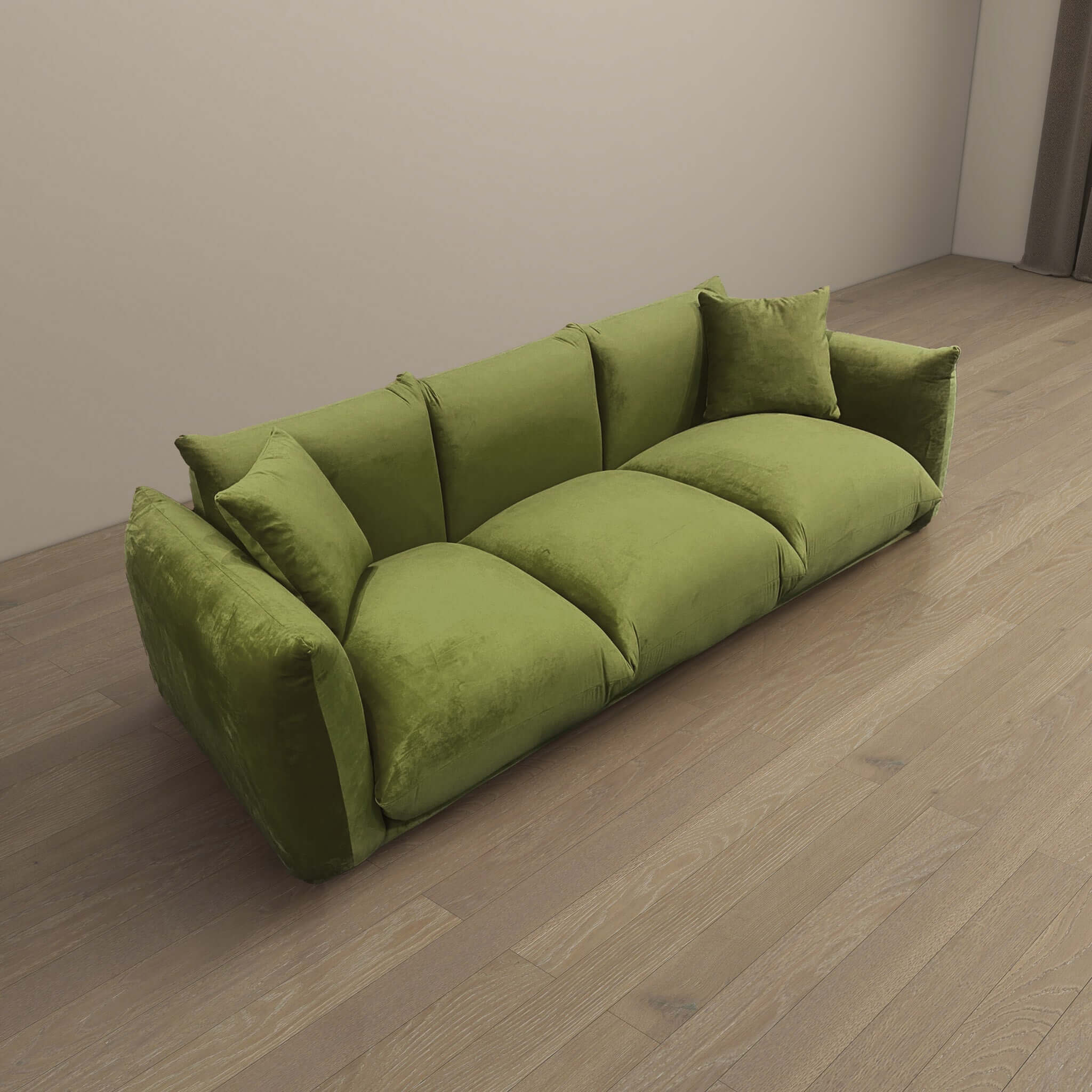 Arlo Olive Green Velvet Sofa - Image 3