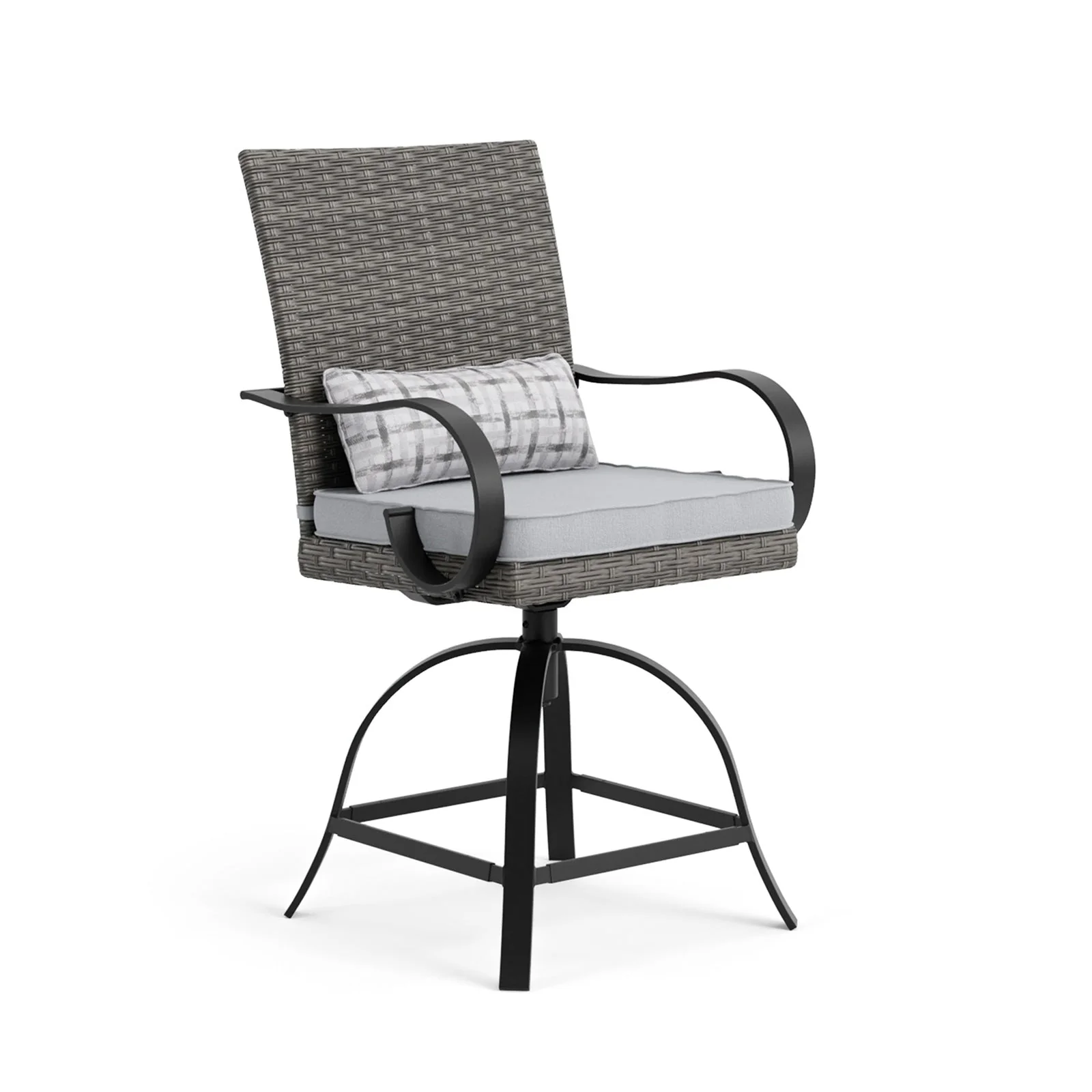 Arosa Black/Gray 3 Piece Outdoor Counter Height Set - Image 3