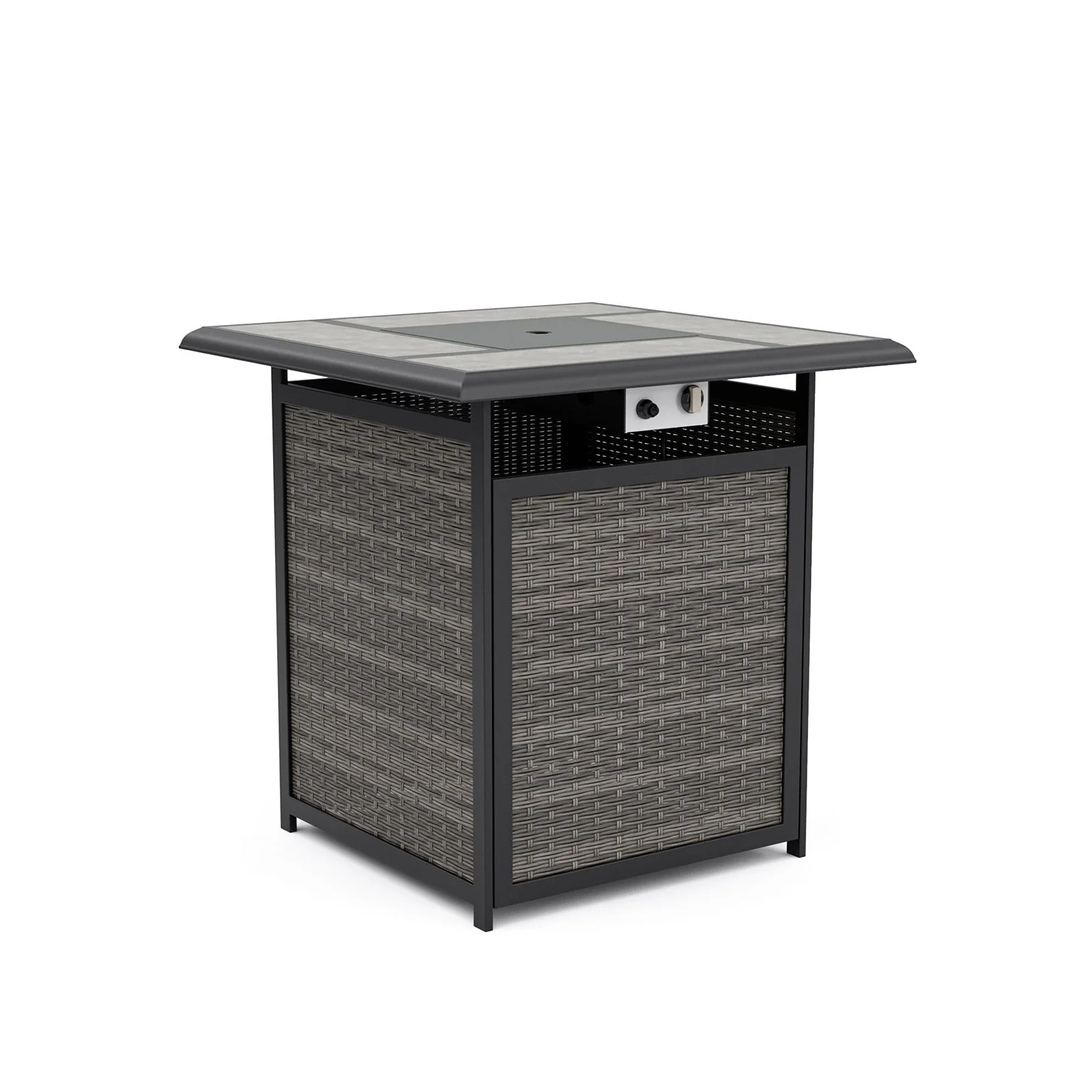 Arosa Black/Gray 3 Piece Outdoor Counter Height Set - Image 4