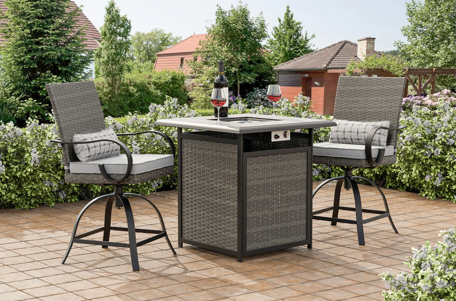 Arosa Black/Gray Outdoor Counter Height Table - Image 2
