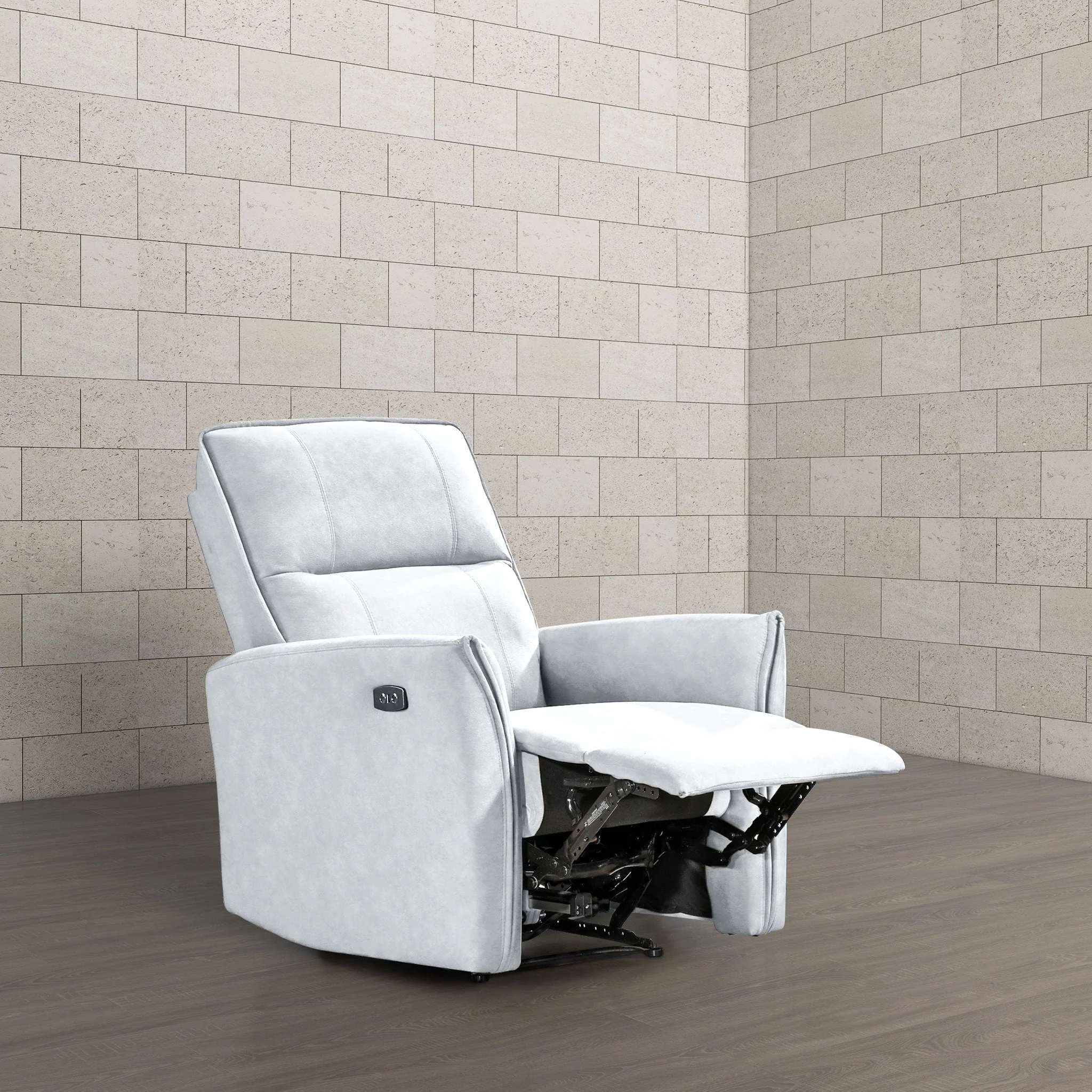 Asheville Grey Suede Recliner Chair - Image 7