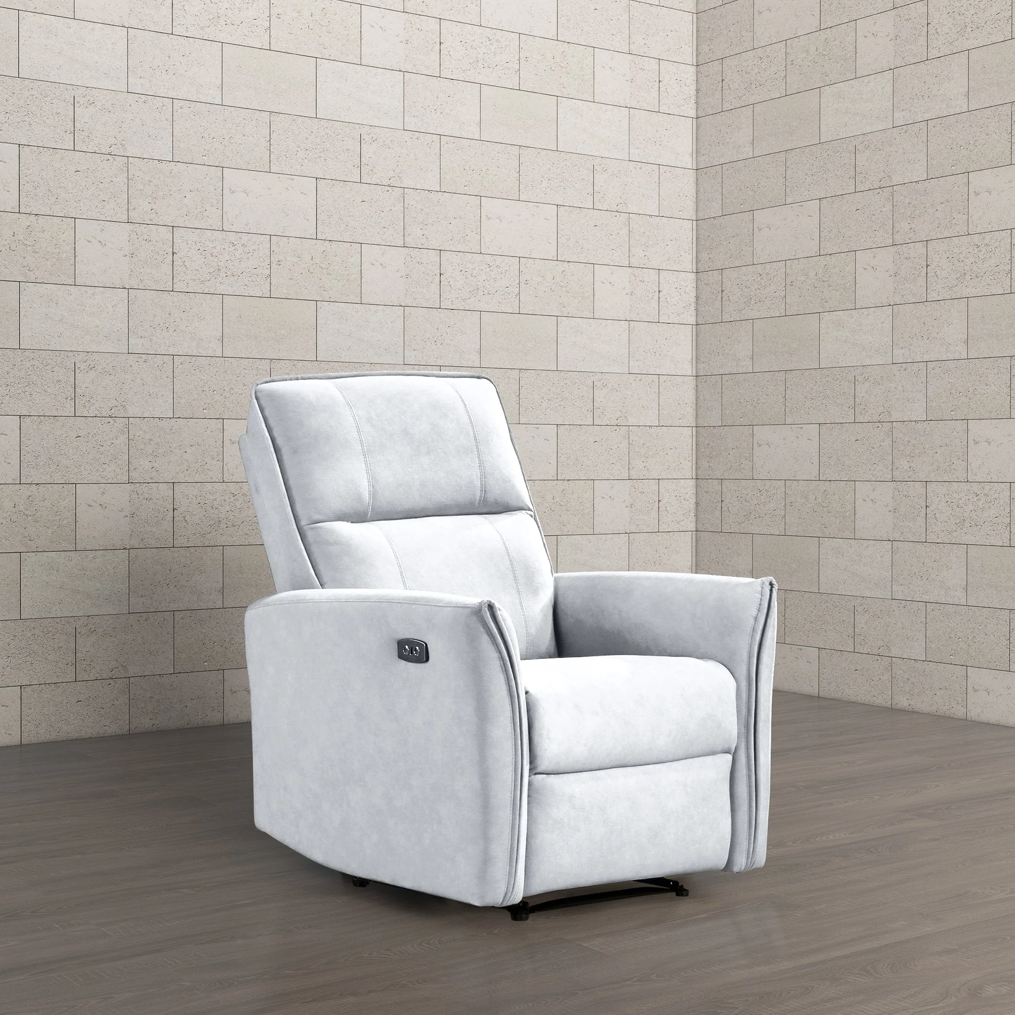Asheville Grey Suede Recliner Chair - Image 8