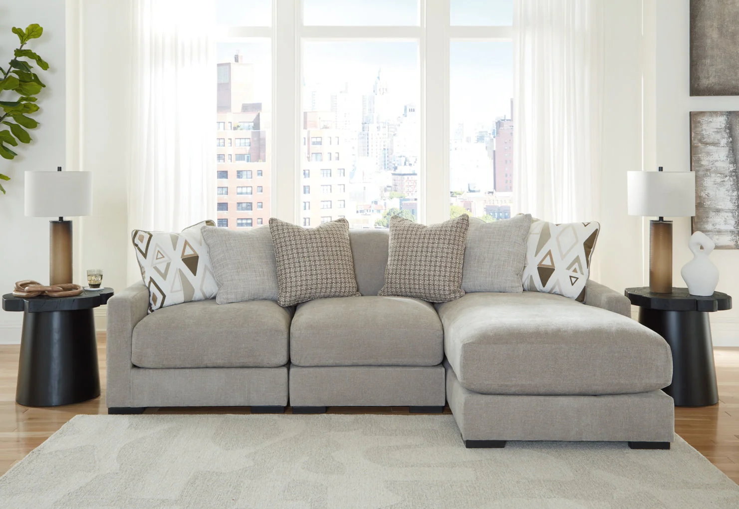 Aslan Court 3-Piece Sofa Sectional with Chaise - Image 4