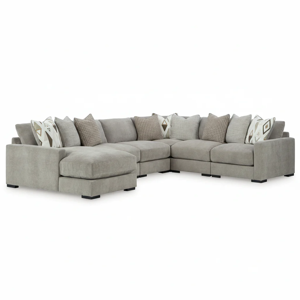 Aslan Court 6-Piece Sectional with Chaise - Image 2