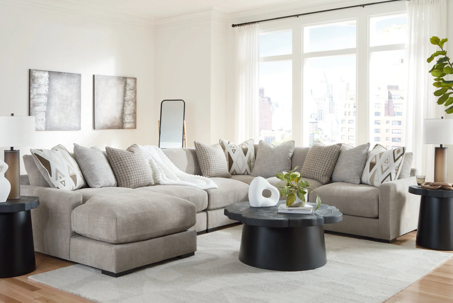 Aslan Court 6-Piece Sectional with Chaise - Image 6