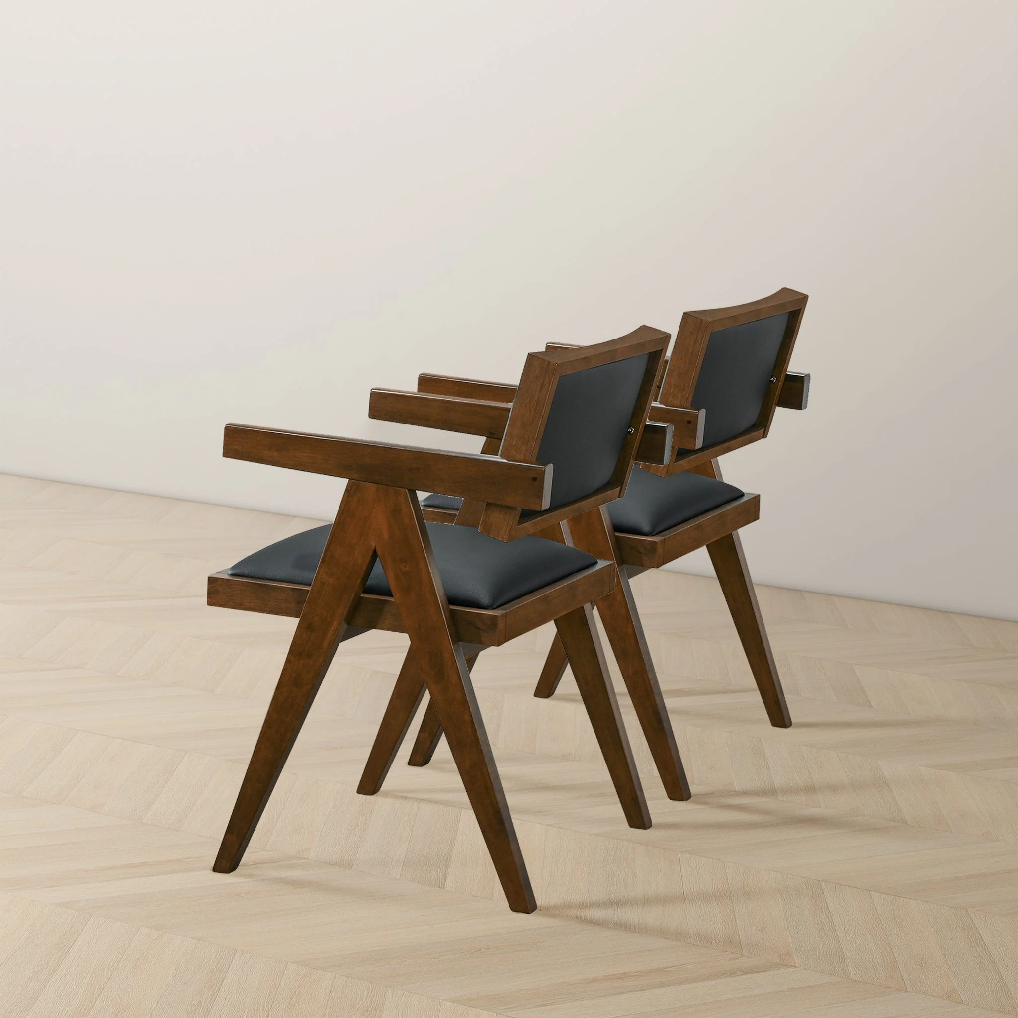 Athena Black Vegan Leather Dining Chair (Set Of 2) - Image 3