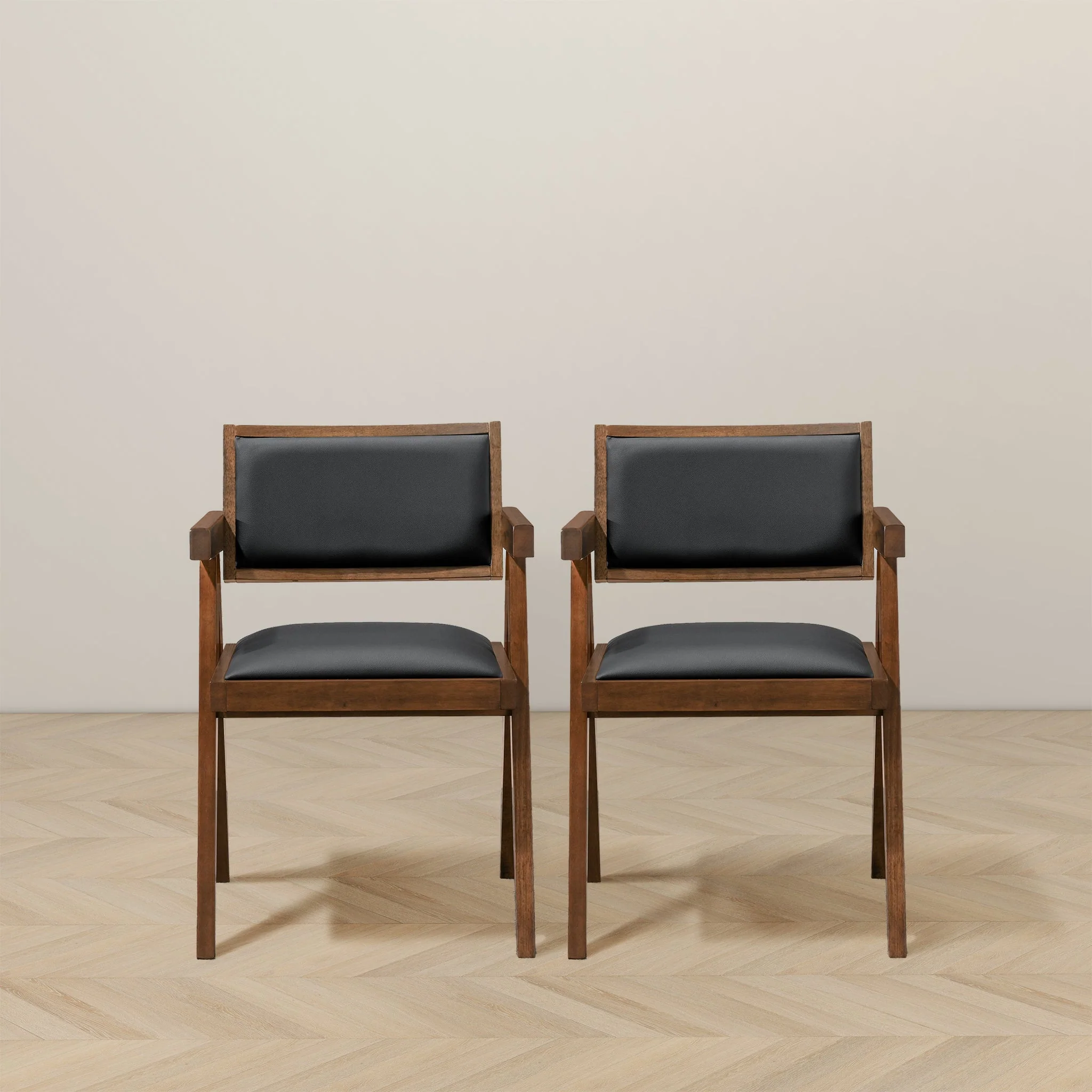 Athena Black Vegan Leather Dining Chair (Set Of 2) - Image 6