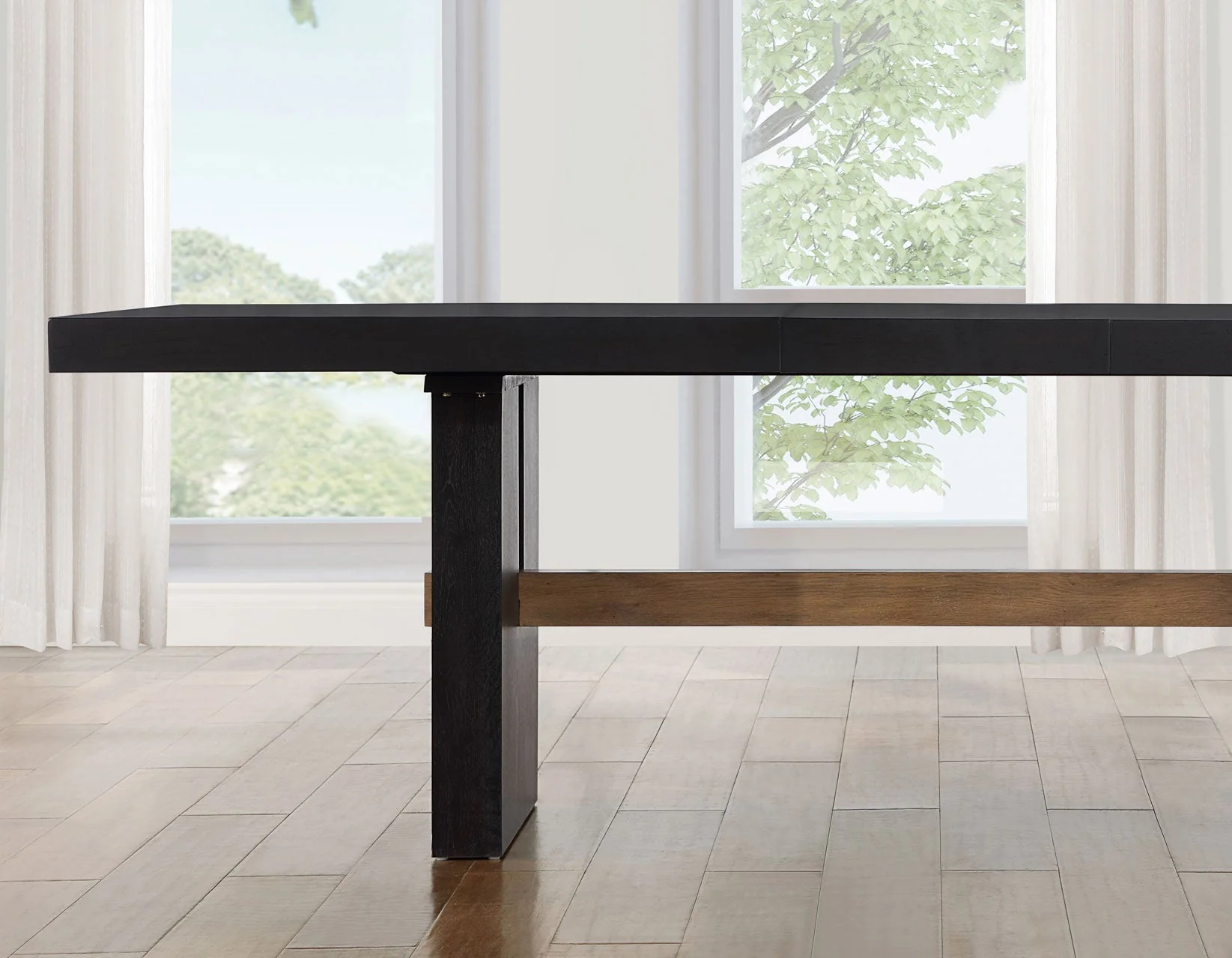 Aubrey 78-96″ Table With 18" Leaf in Black - Image 3