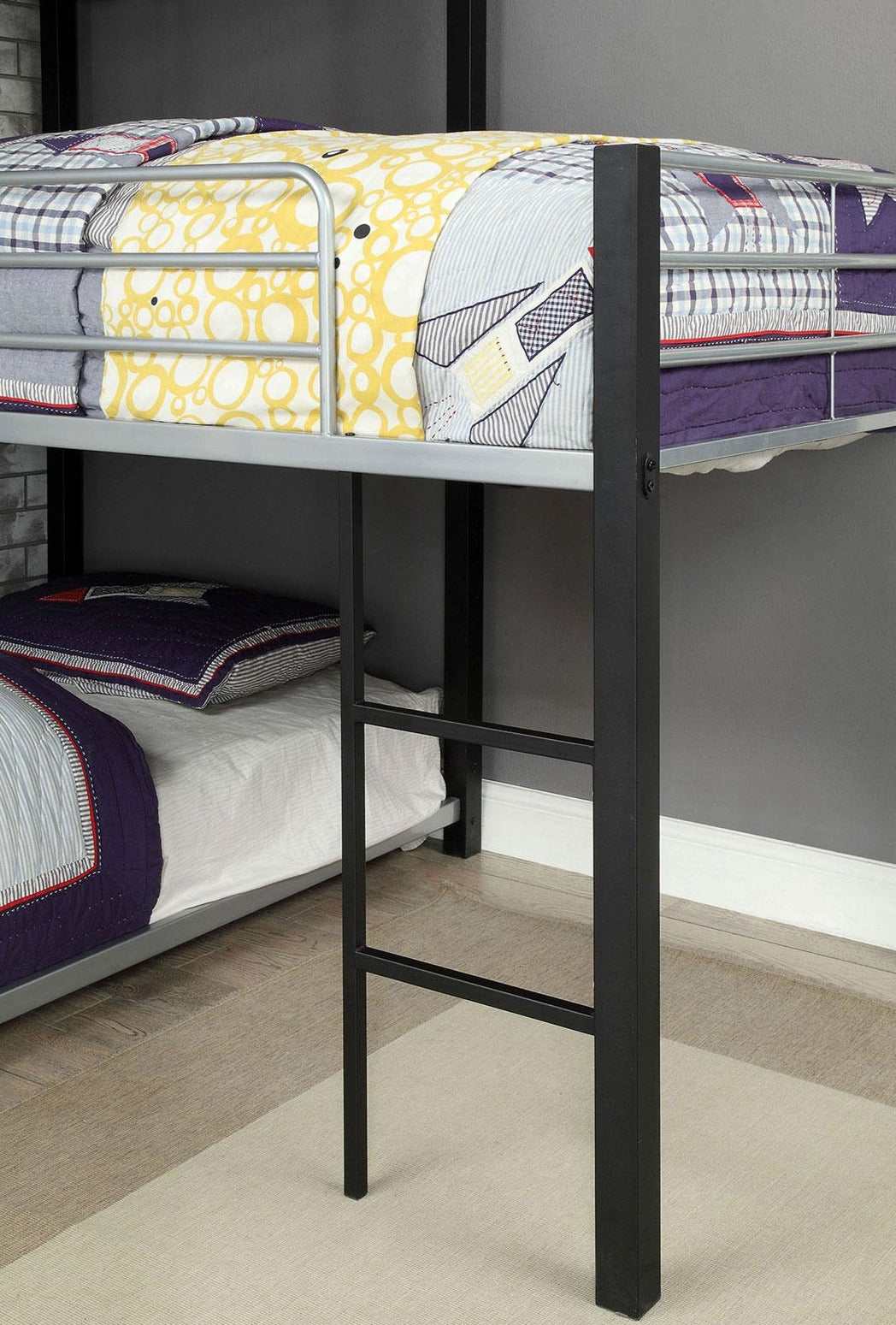 Aubrey Antique Black Twin Triple Decker Bunk Bed - Image 4