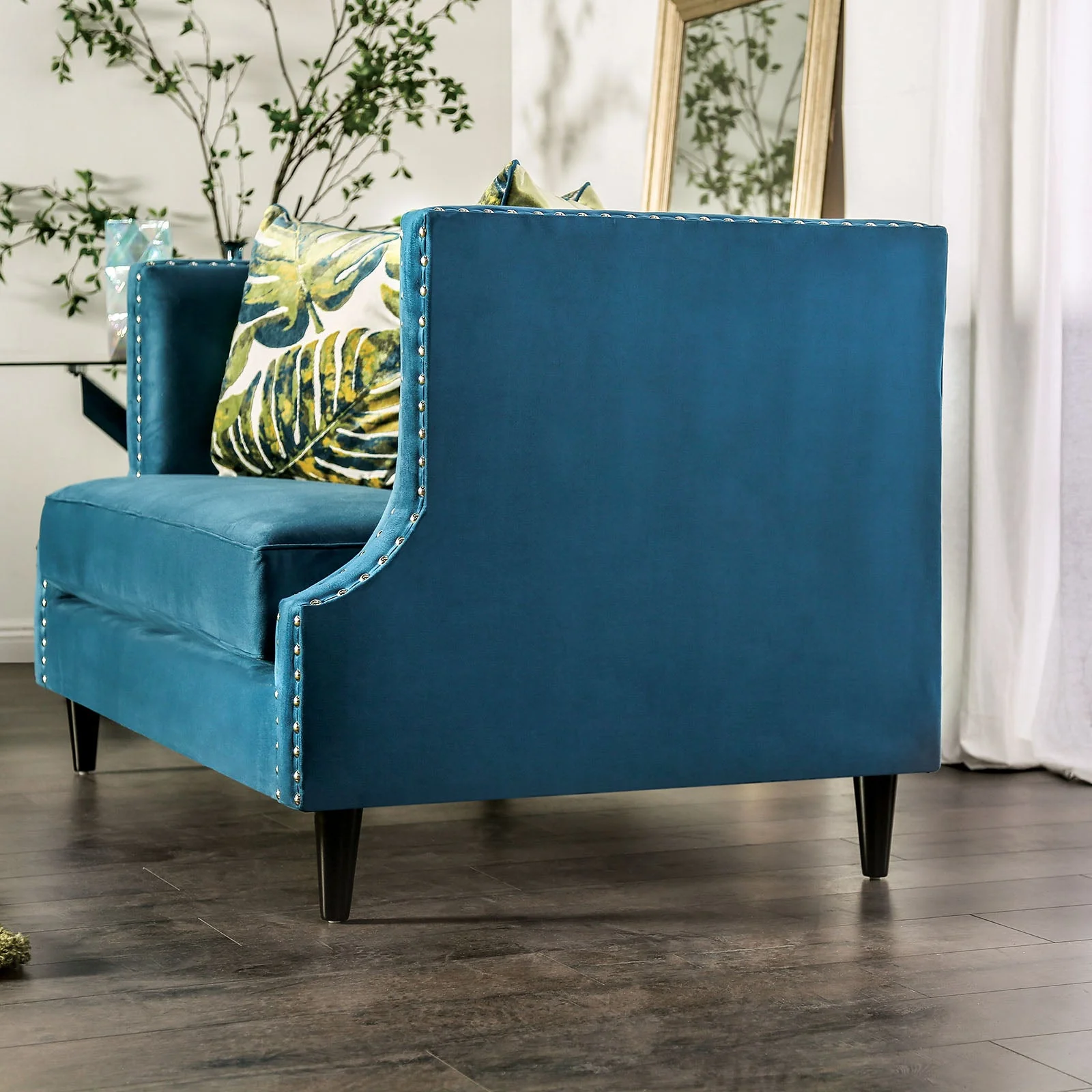 Azuletti Dark Teal/Apple Green Loveseat - Image 2
