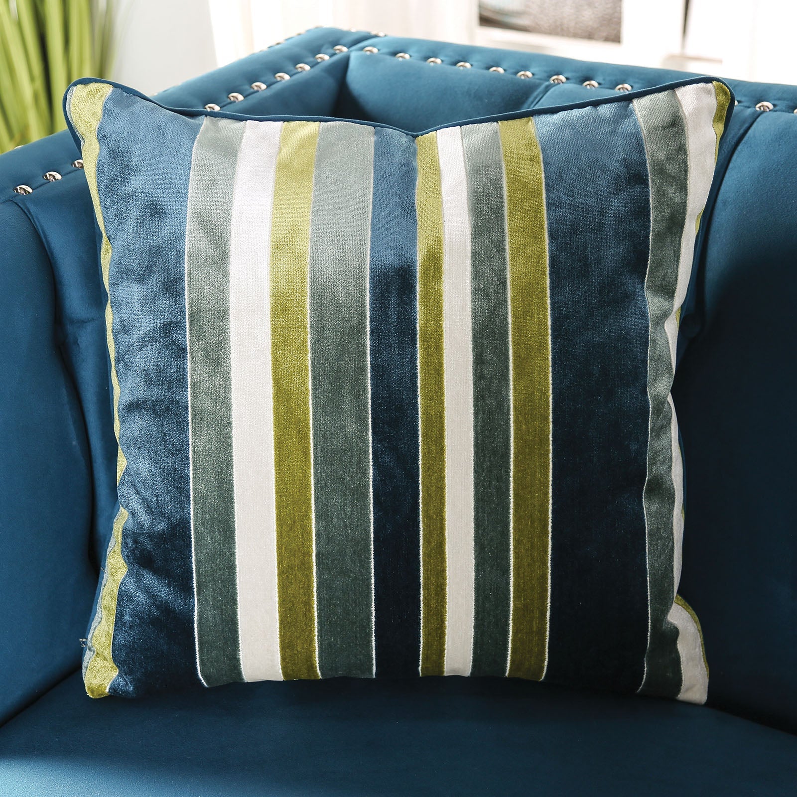 Azuletti Dark Teal/Apple Green Sofa - Image 2