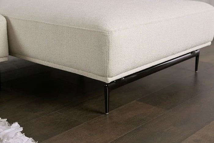 Baerum Linen White Left Chaise Sectional - Image 3
