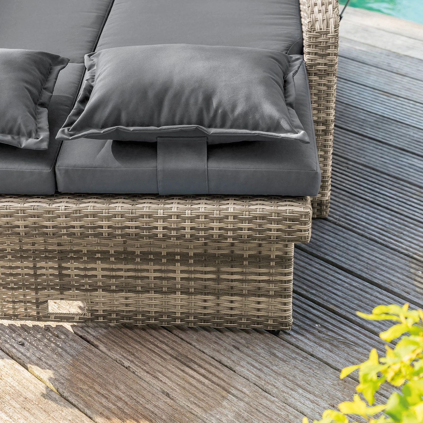 Bahia Tobago Brown/Dark Gray Outdoor Chaise Lounge - Image 2