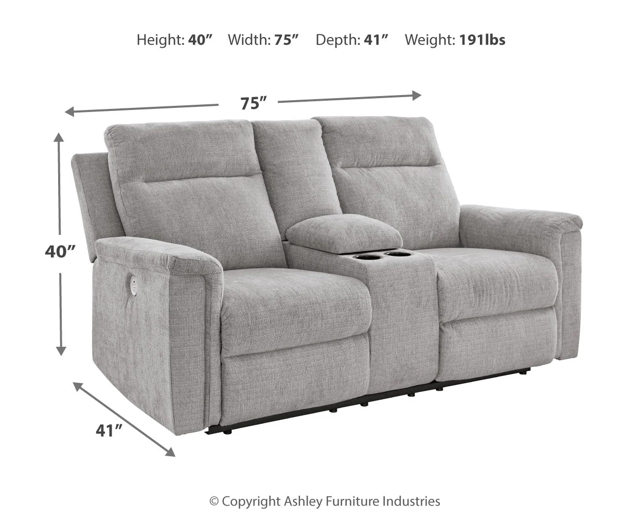 Barnsana DBL Reclining Power Loveseat w/Console - Image 4