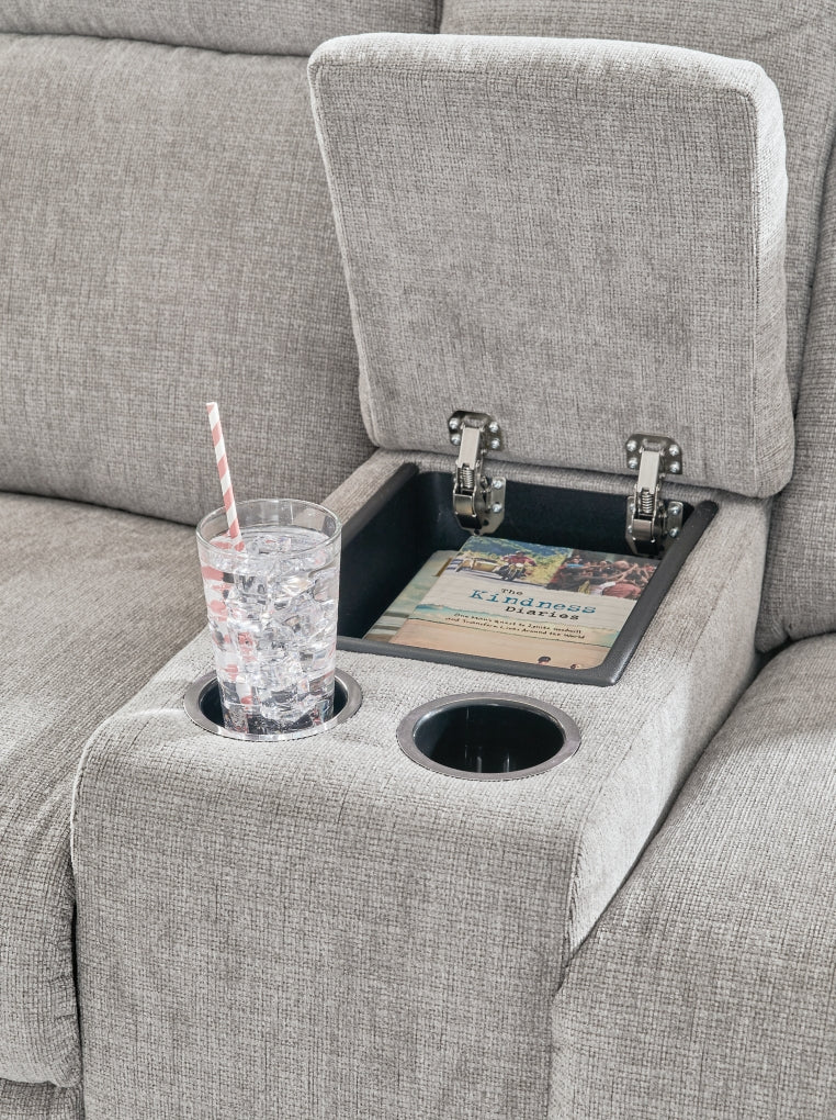 Barnsana DBL Reclining Power Loveseat w/Console - Image 8