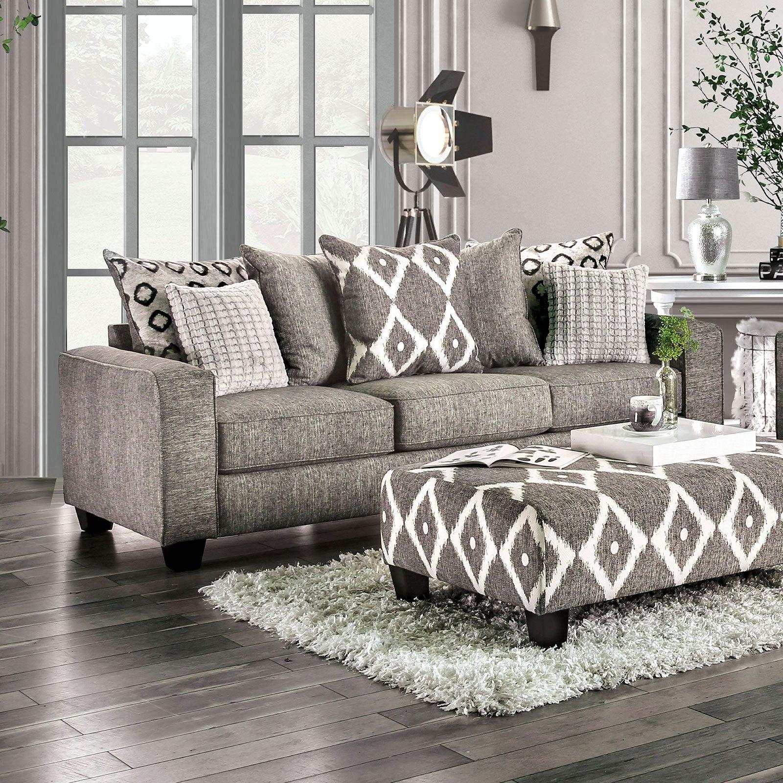 Basie Gray Stationary Sofa & Loveseat 2pc - Image 2