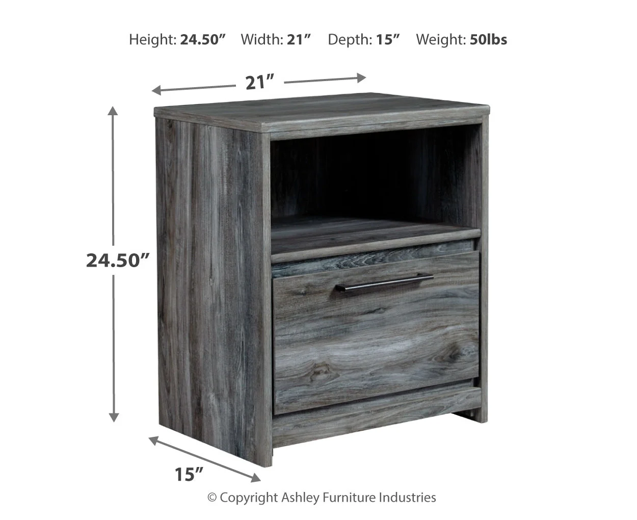 Baystorm One Drawer Night Stand - Image 7
