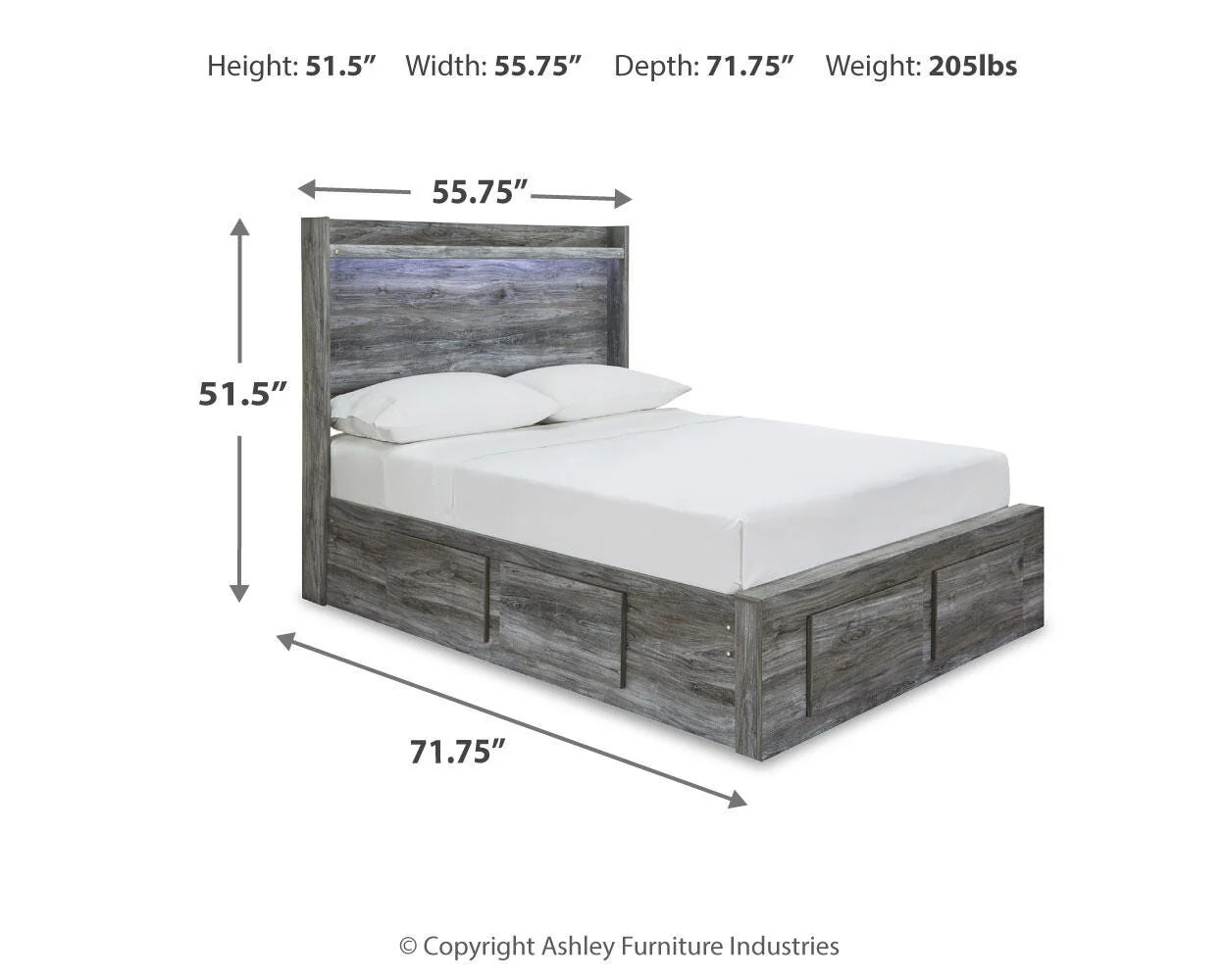 Baystorm Panel Bed with 4 Storage Drawers - Image 8