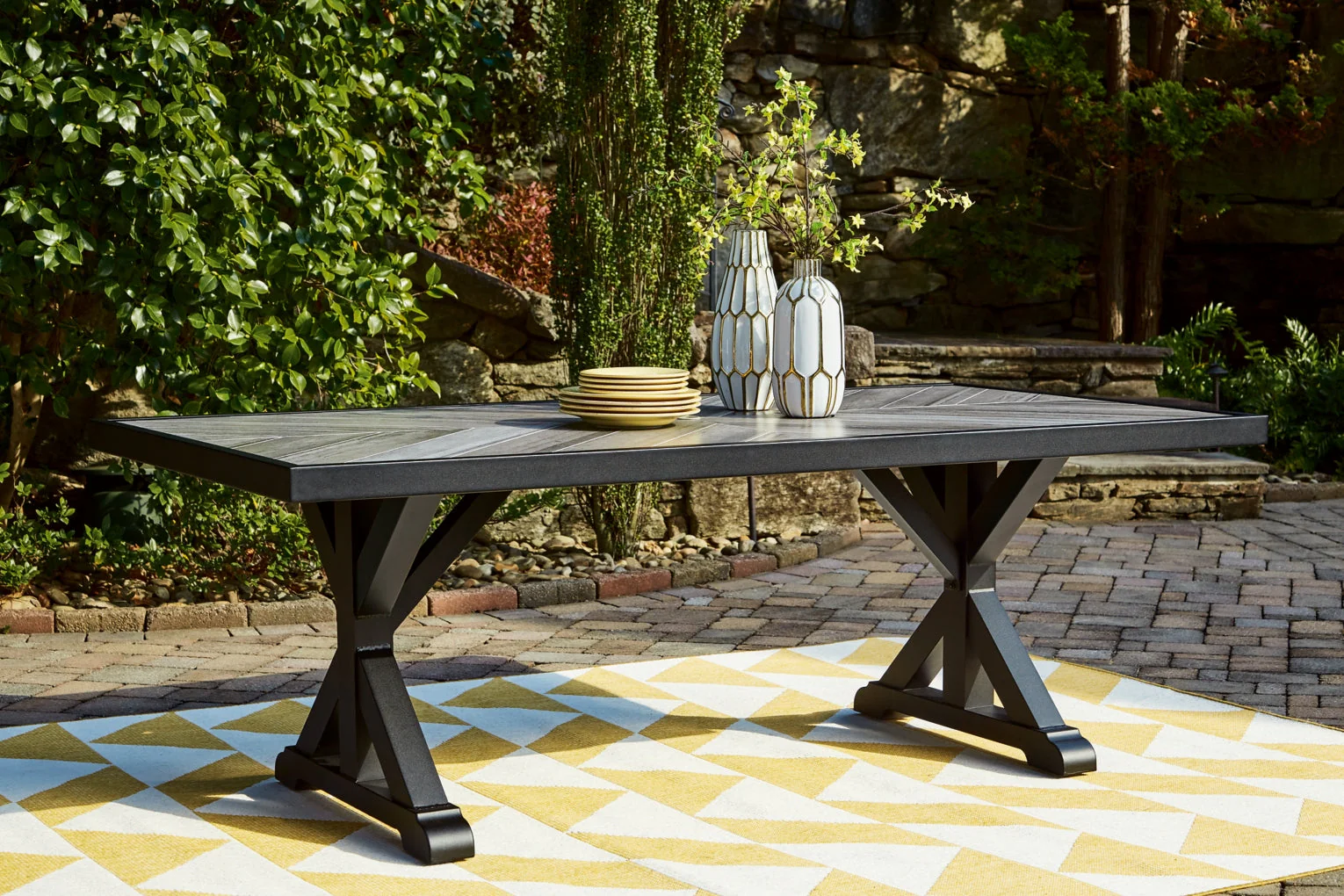 Beachcroft RECT Dining Table with Umbrella Option - Image 3