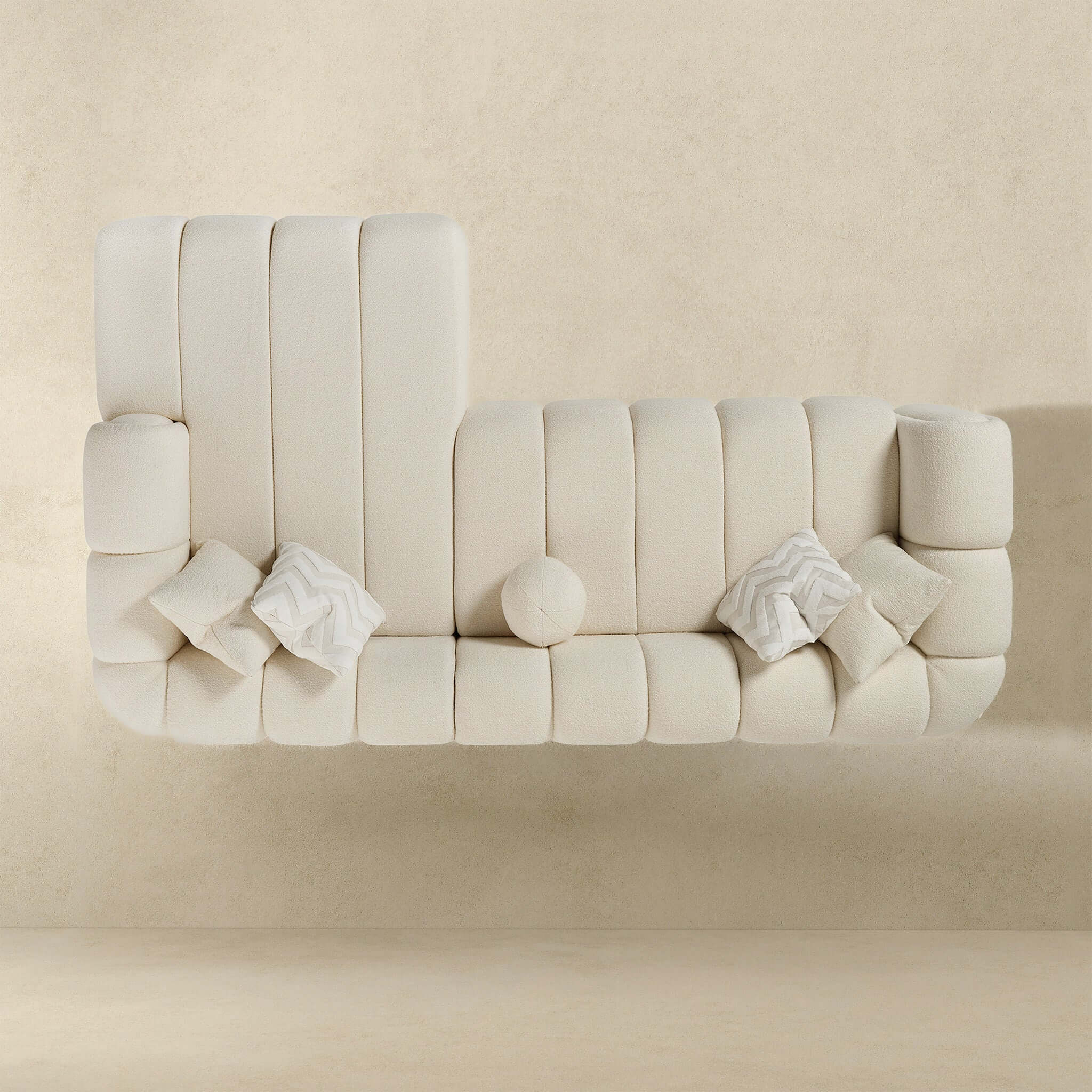 Beatrice Modern Tufted Ivory Boucle Right Sectional Sofa - Image 5
