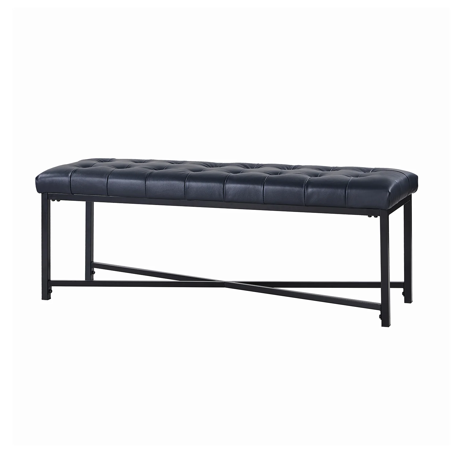 Arnold Upholstered Flip Top Storage Bench in Navy - Image 2