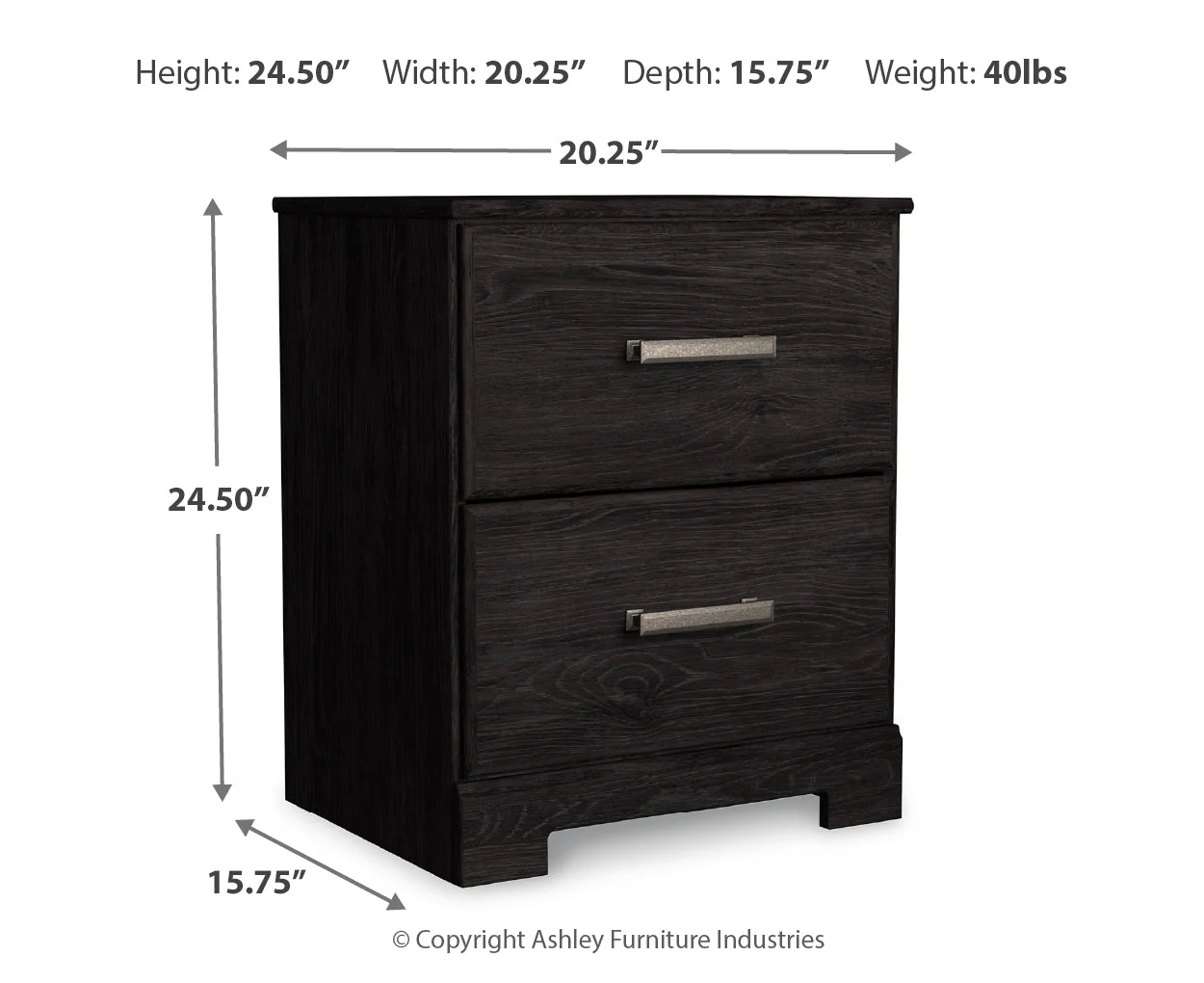 Belachime Two Drawer Night Stand - Image 3