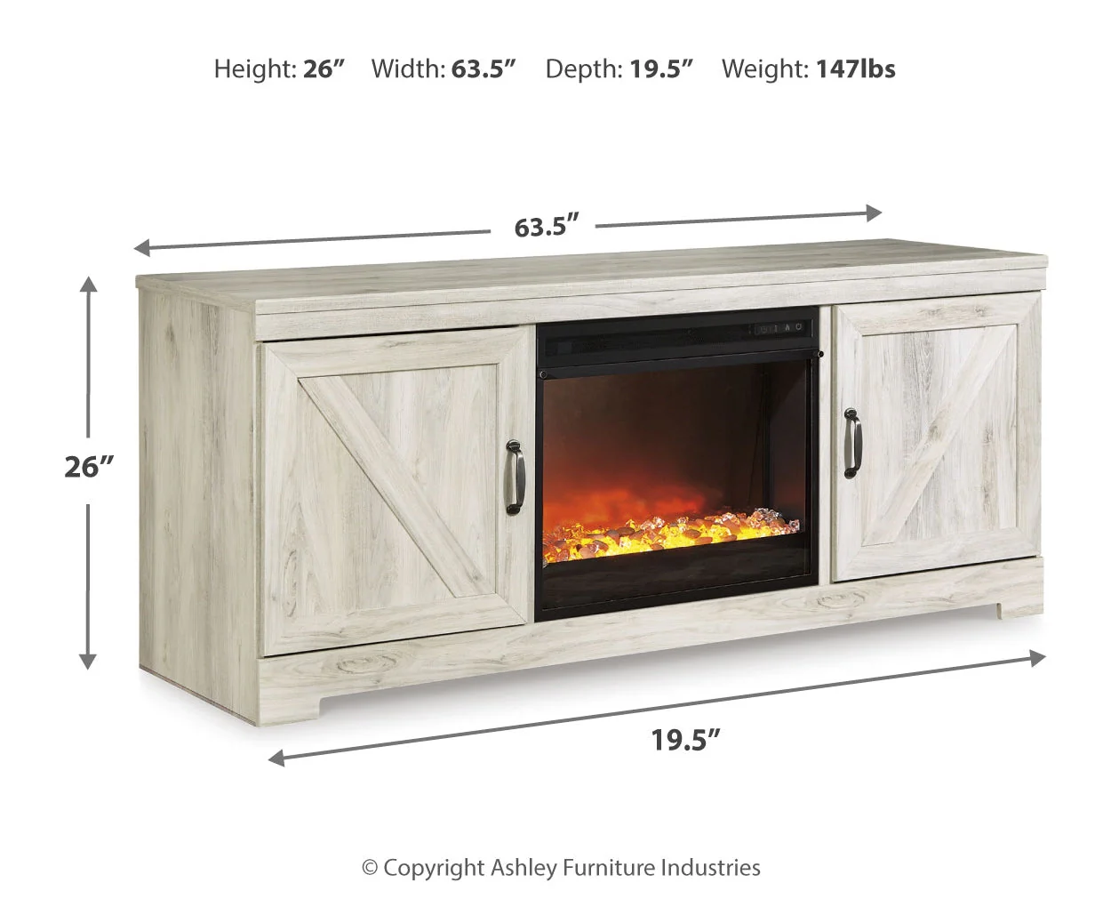 Bellaby 63" Tv Stand Fireplace - Image 7