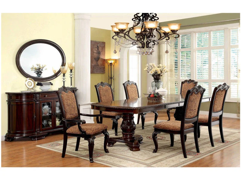 Bellagio Brown Cherry/Brown Fabric Dining Armchair (Set of 2) - Image 3