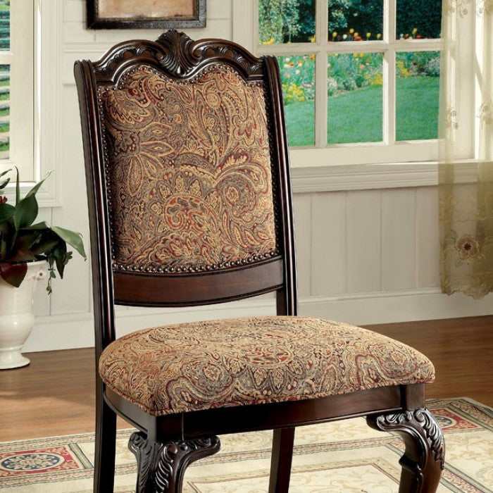 Bellagio Brown Cherry/Brown Fabric Side Chair (Set of 2) - Image 2