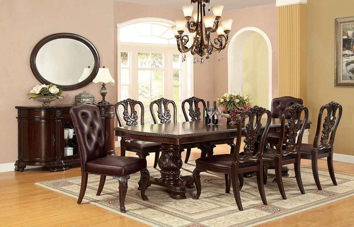 Bellagio Brown Cherry/Dark Brown Leatherette Side Chair (Set of 2) - Image 3