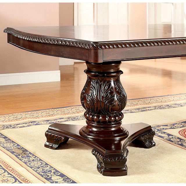 Bellagio Brown Cherry Dining Table w/ 2 x 18" Leaves - Image 4