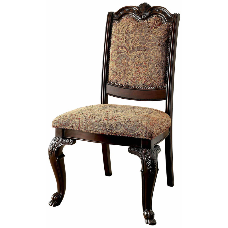 Bellagio Brown Cherry Fabric Dining Room Set / 7-piece - Image 8