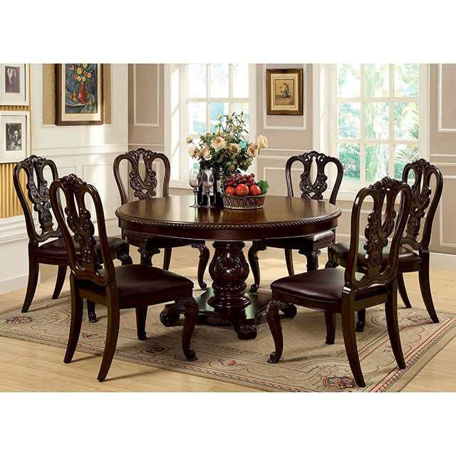 Bellagio Brown Cherry Round Dining Table - Image 4