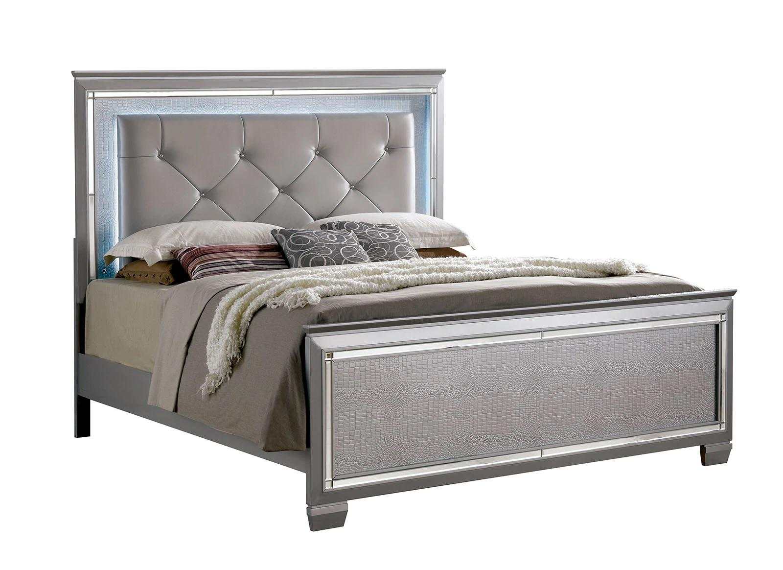 Bellanova Silver Queen Bedroom Set / 4pc - Image 2