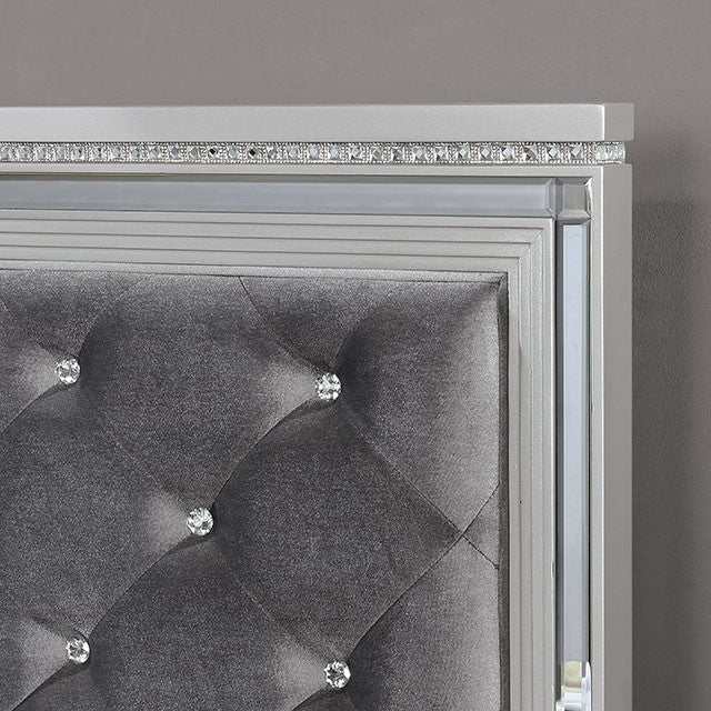 Belleterre Gray/Silver & Mirrored 5pc Queen Panel Bedroom Set - Image 4