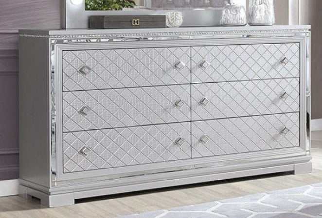Belleterre Gray/Silver & Mirrored 5pc Queen Panel Bedroom Set - Image 8