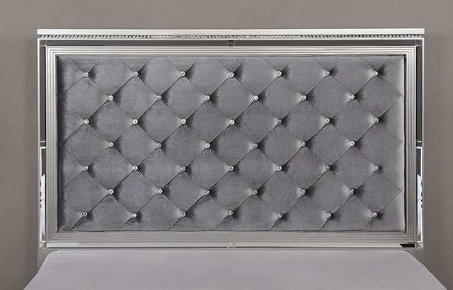 Belleterre Gray/Silver & Mirrored Cal. King Panel Bed - Image 2