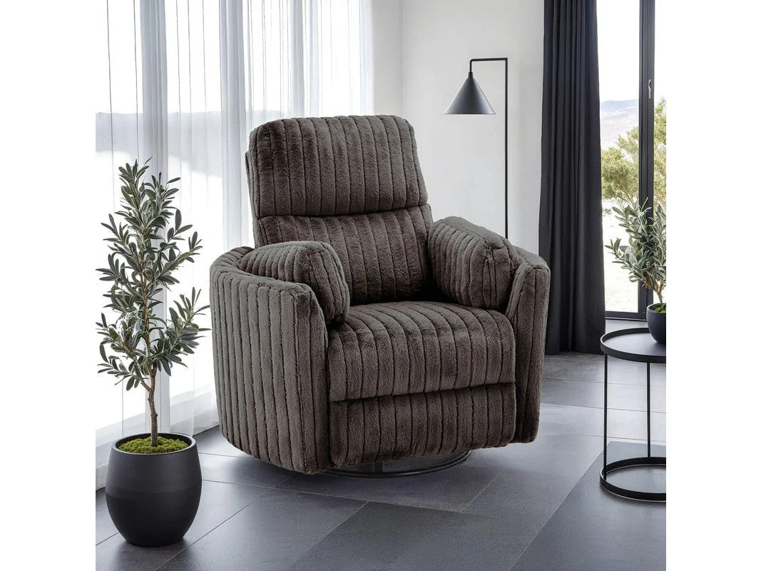 Belper Chocolate Brown Power Glider Recliner w/ Swivel