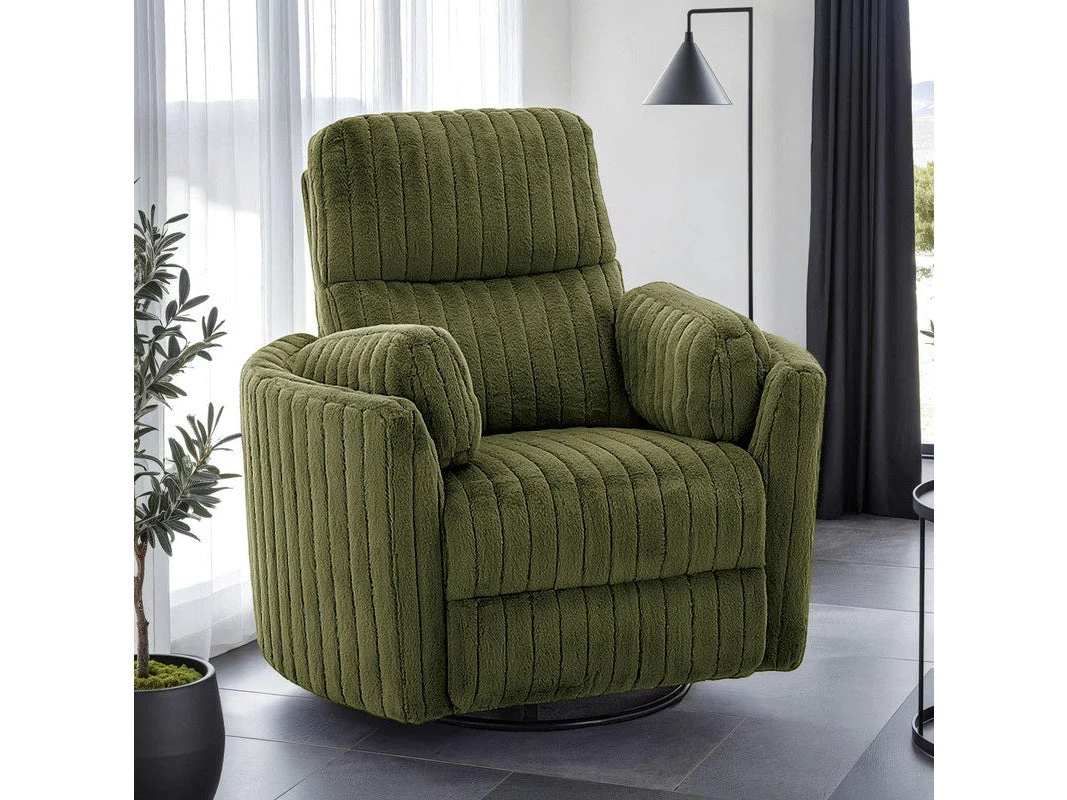 Belper Olive Green Power Glider Recliner w/ Swivel