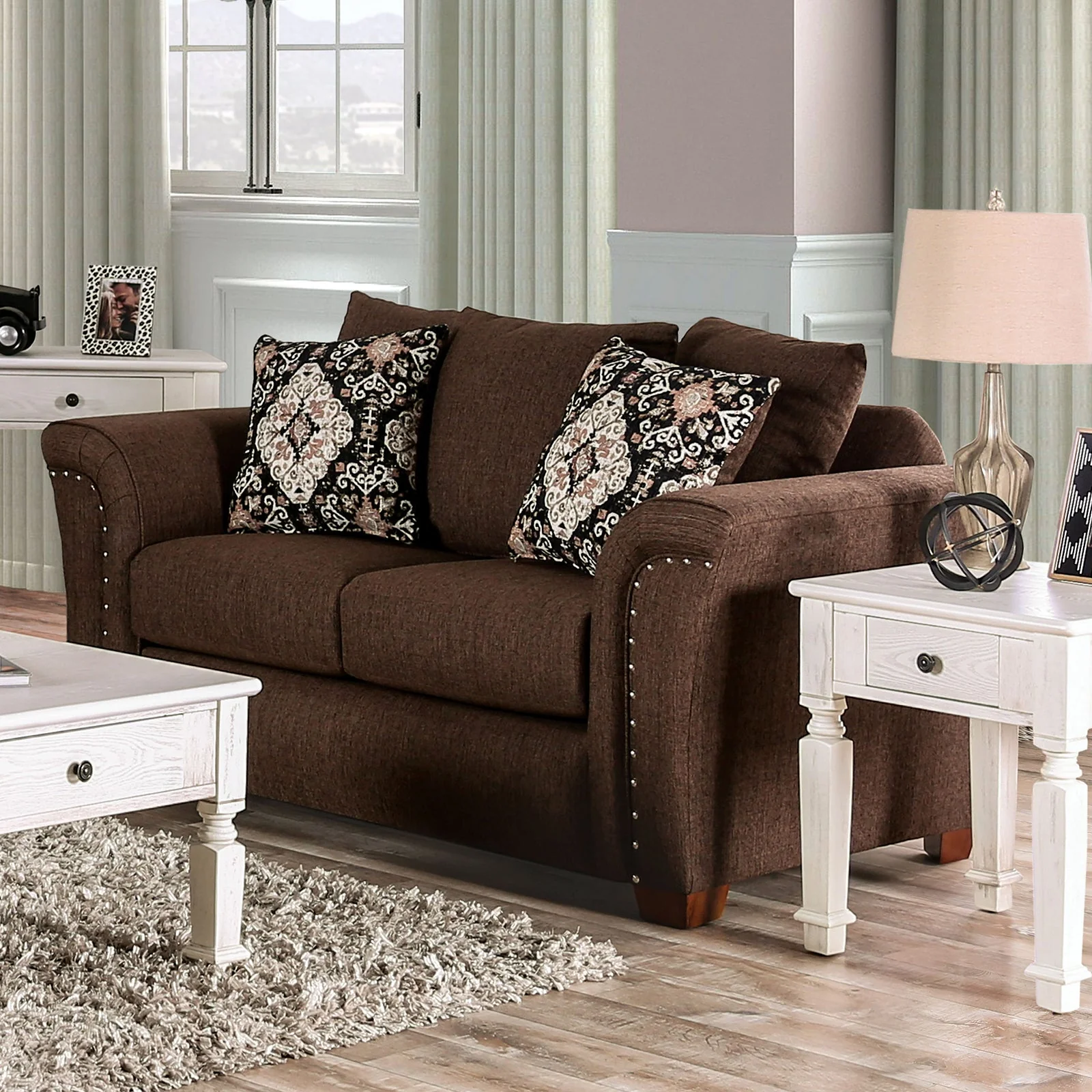 Belsize Chocolate/Tan Sofa & Loveseat - Image 3