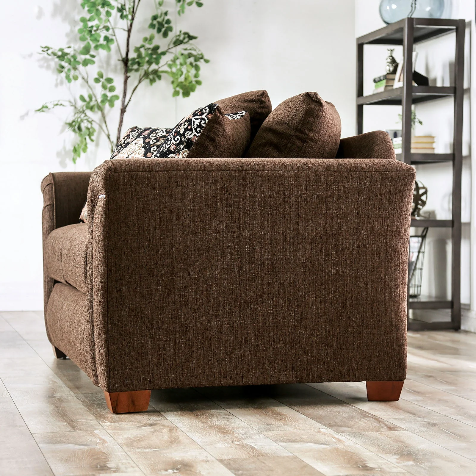 Belsize Chocolate/Tan Sofa & Loveseat - Image 4