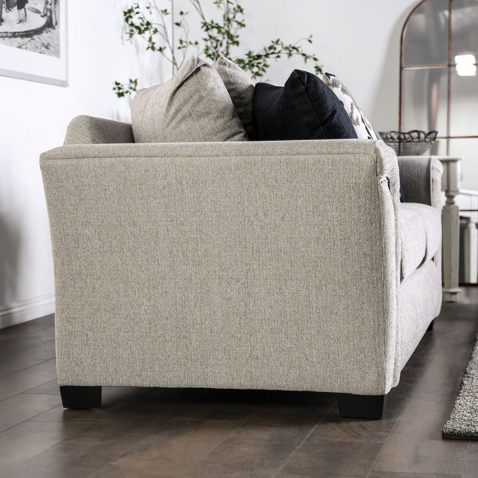 Belsize Light Taupe/Black Loveseat - Image 2
