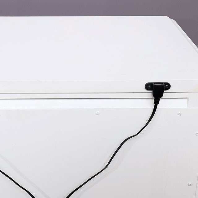 Belva White Nightstand w/ USB Outlet - Image 5